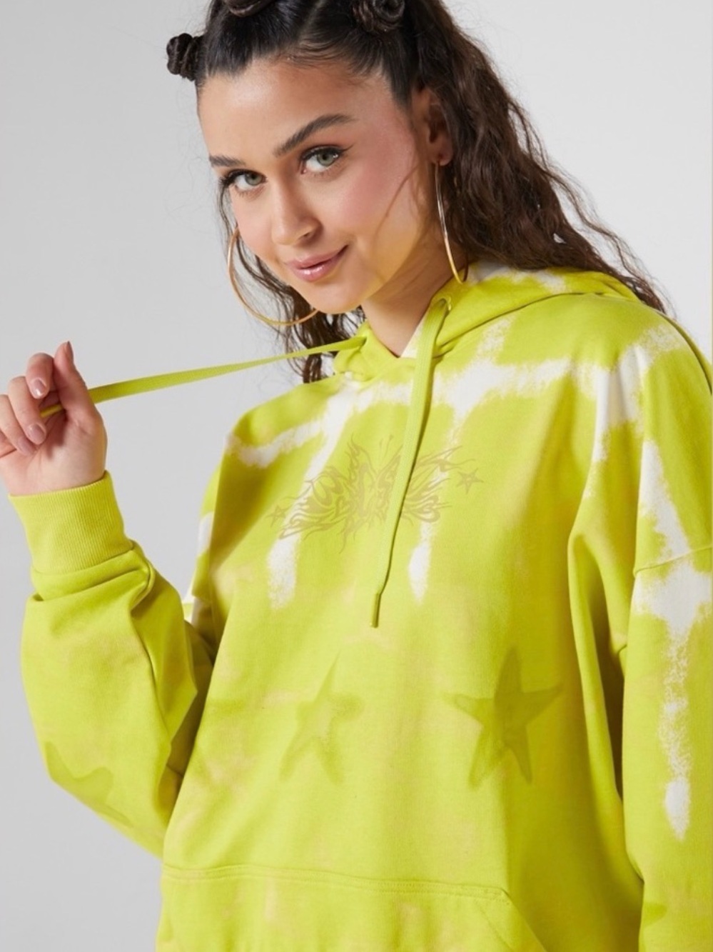 Vans x Collina Strada Oversized Tie Dye Pullover Hoodie Size XS Lime Green